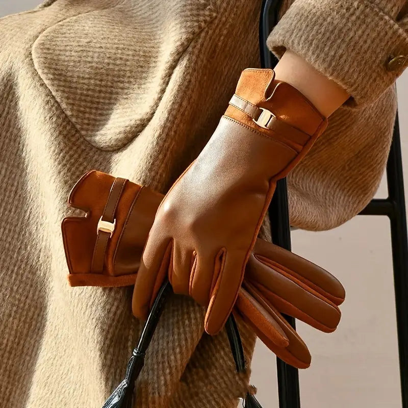 Gants en cuir chaud Hiver