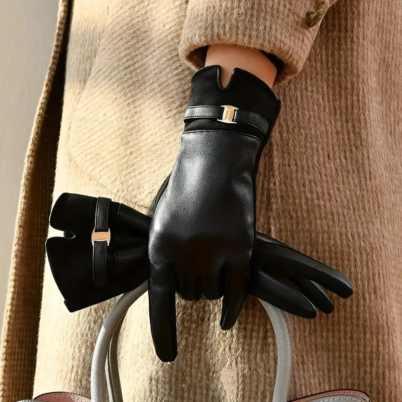 Gants en cuir chaud Hiver