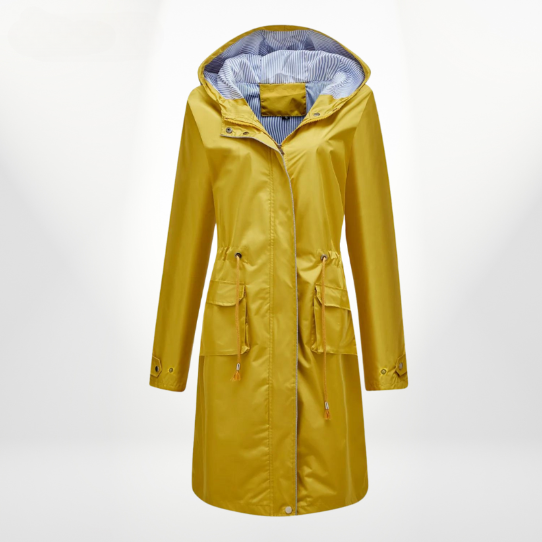 Imperméable long imperméable pour femme avec capuche
