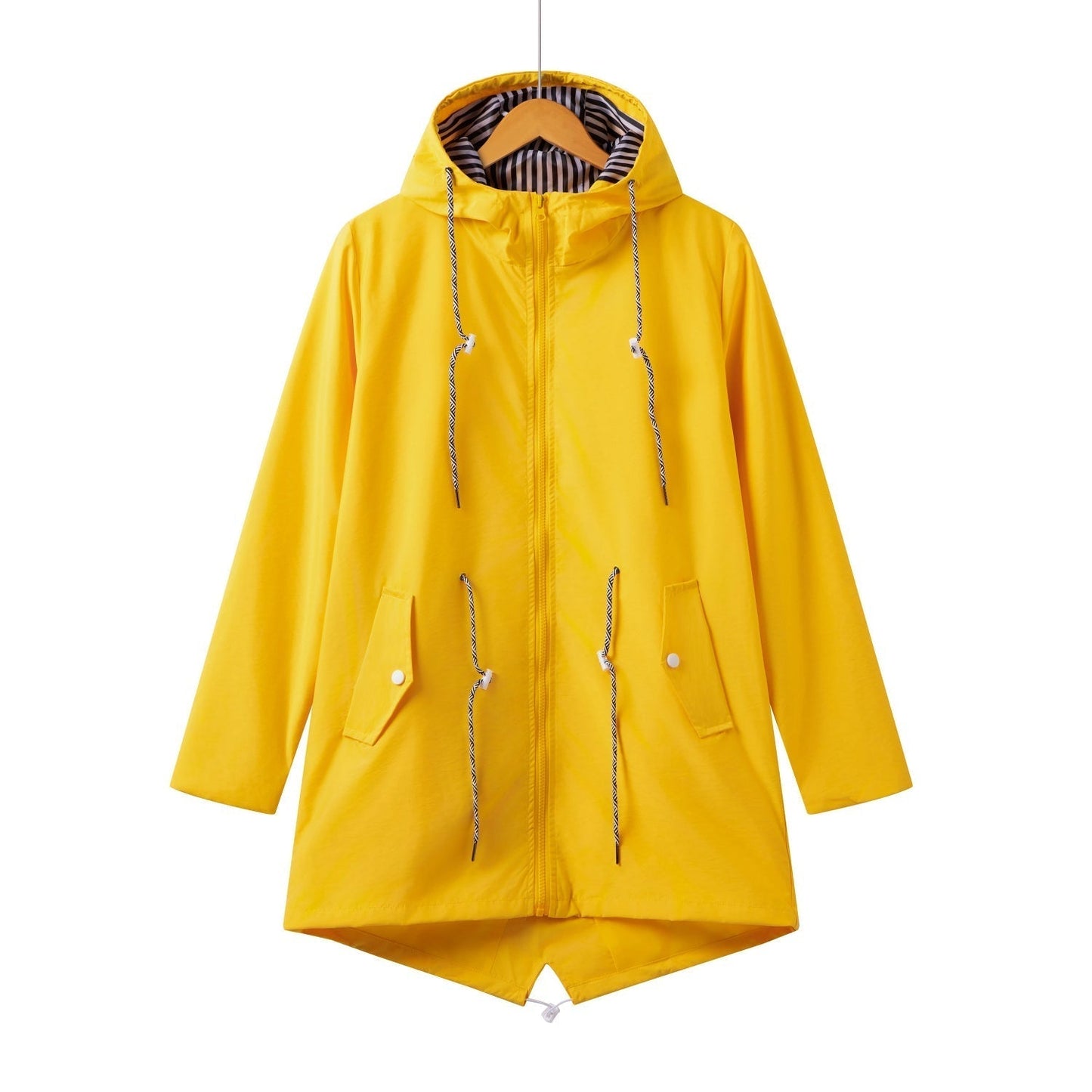 Veste longue imperméable femme à capuche