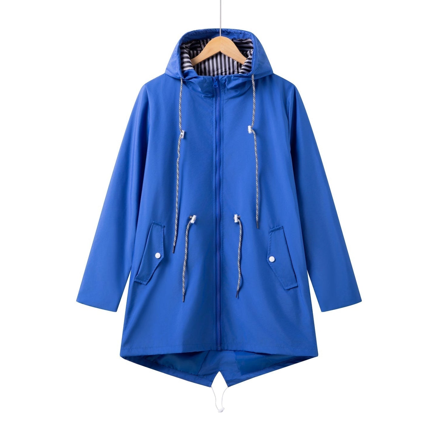 Veste longue imperméable femme à capuche