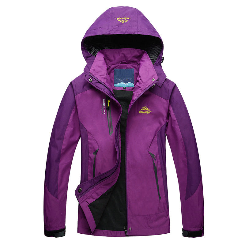 Veste de randonnée sport imperméable à capuche pour femme