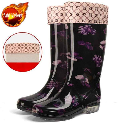 Bottes d'hiver élégantes à fleurs pour femmes
