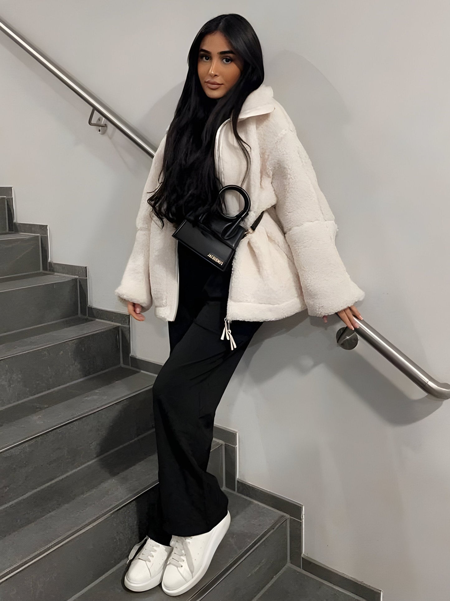 Veste d'hiver chaude pour femme style Teddy