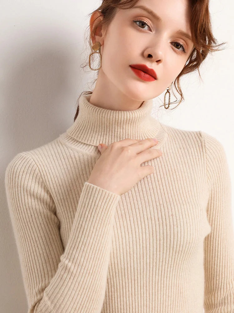 Pull Femme Col Roulé Doux