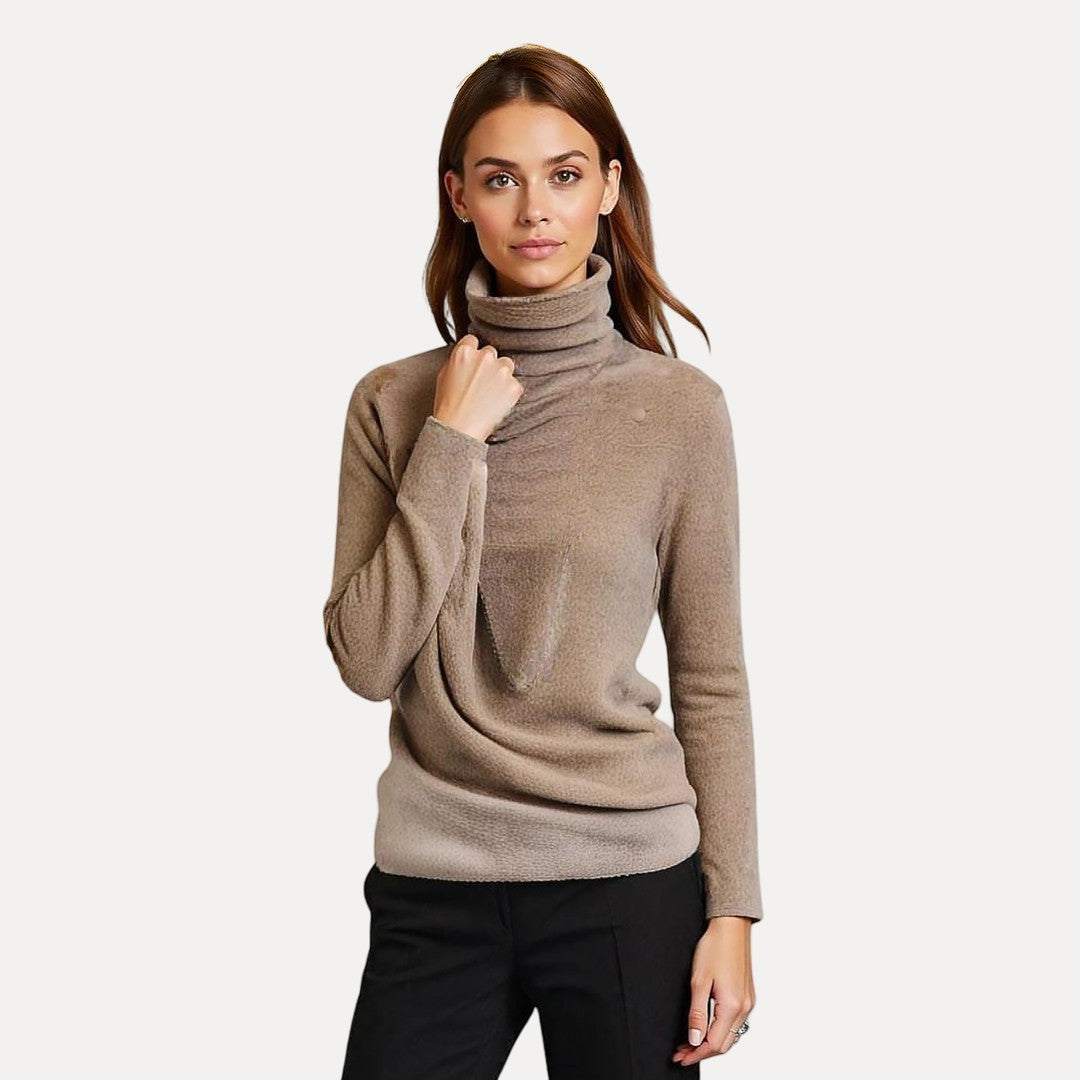 Pull à col roulé doux pour femmes en acrylique