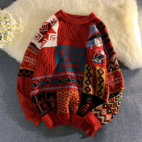 Weihnachtspullover Gemütlich Locker Stricken - IdealeKleiden