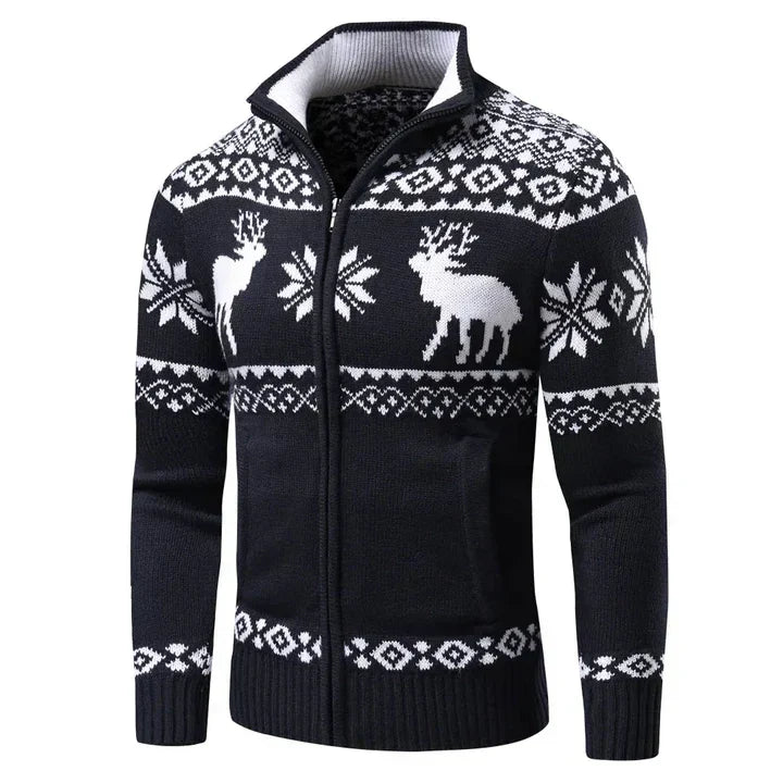 Weihnachts-Pullover Stehkragen Festlich - IdealeKleiden