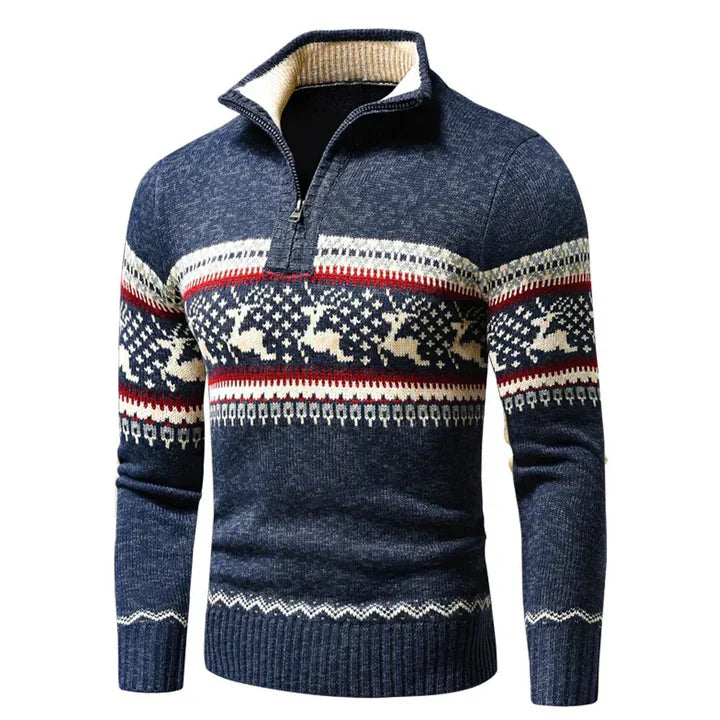 Pull de Noël col montant festif