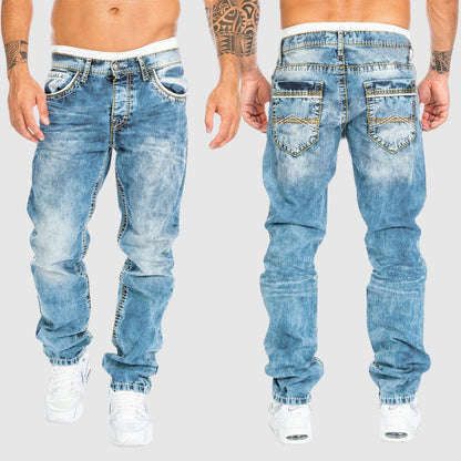 Jeans confortable homme Coupe Large Délavé