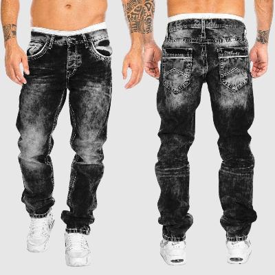 Jeans confortable homme Coupe Large Délavé