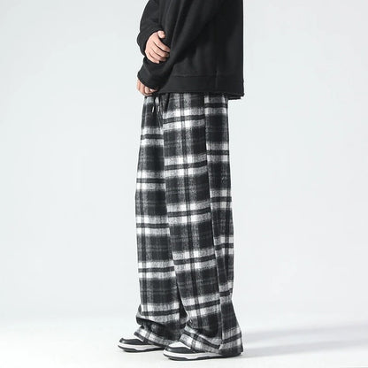 Pantalons à carreaux confortables pour hommes coupe décontractée