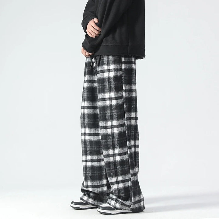 Pantalons à carreaux confortables pour hommes coupe décontractée