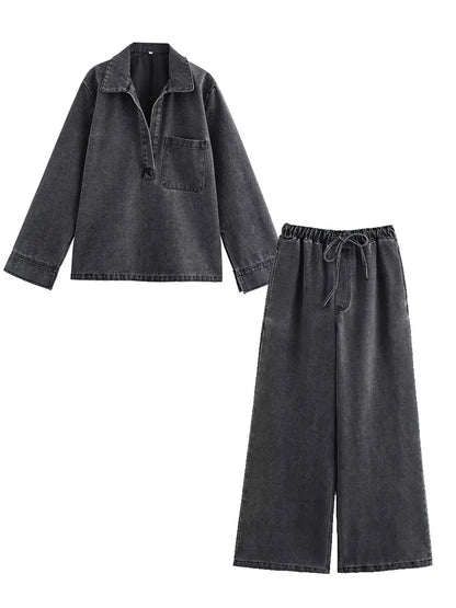 Ensemble jean 2 pièces femme automne