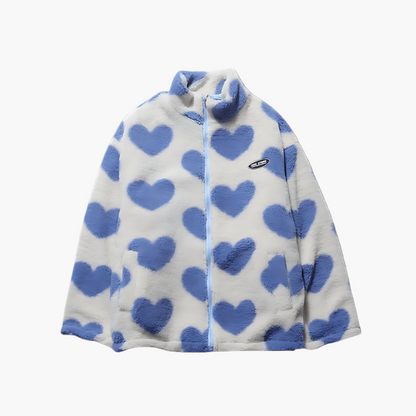 Veste polaire élégante avec motif cœur