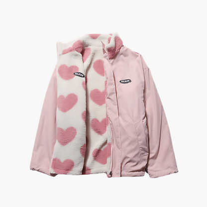 Veste polaire élégante avec motif cœur