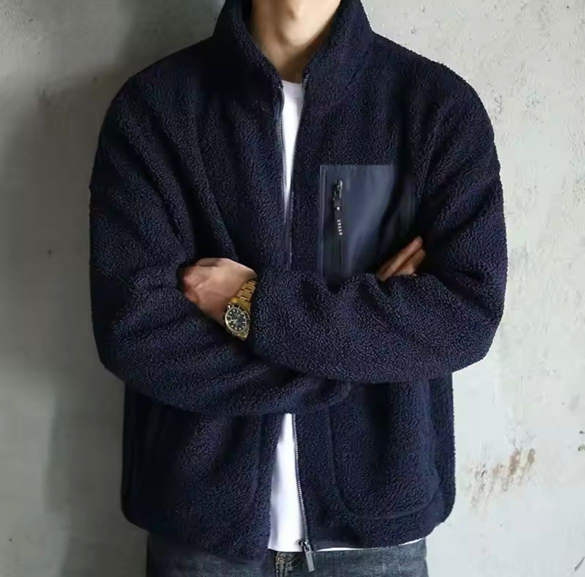 Veste zippée chaude pour homme avec de nombreuses poches