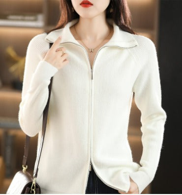Sweat-shirt élégant maille douce col montant confortable