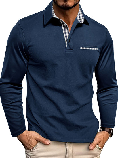 Polo-shirt à manches longues pour homme Qualité confortable