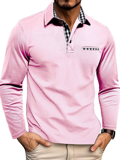 Polo-shirt à manches longues pour homme Qualité confortable