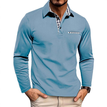 Polo-shirt à manches longues pour homme Qualité confortable