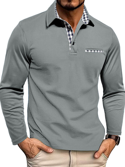 Polo-shirt à manches longues pour homme Qualité confortable