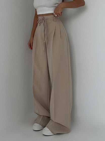 Pantalon élégant pour femme Taille haute Jambe large