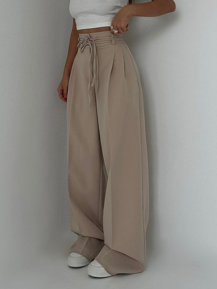 Pantalon élégant pour femme Taille haute Jambe large