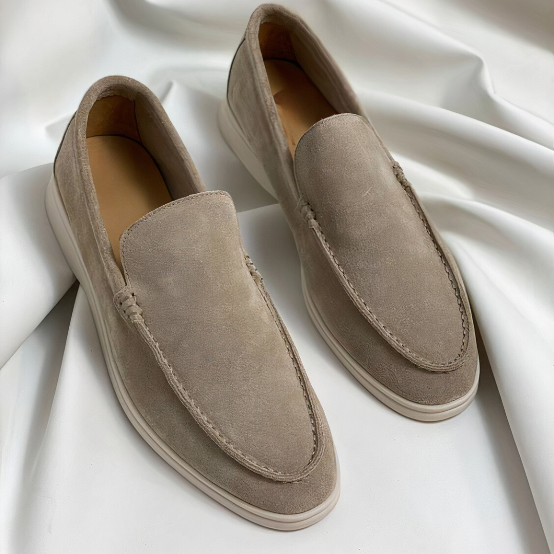 Mocassins pour homme confortables en daim et semelle en caoutchouc