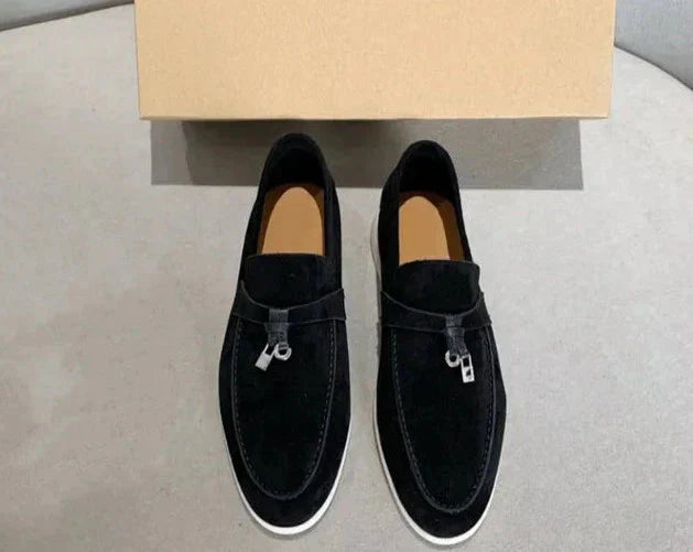Mocassins élégants en cuir noir pour homme
