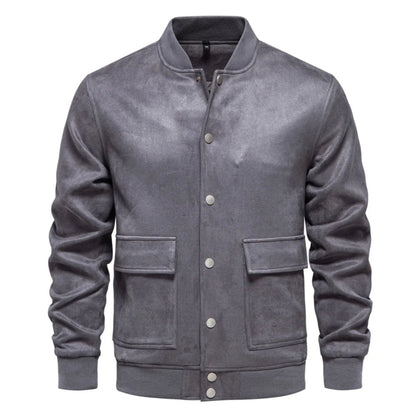 Veste en daim homme coupe ajustée décontractée
