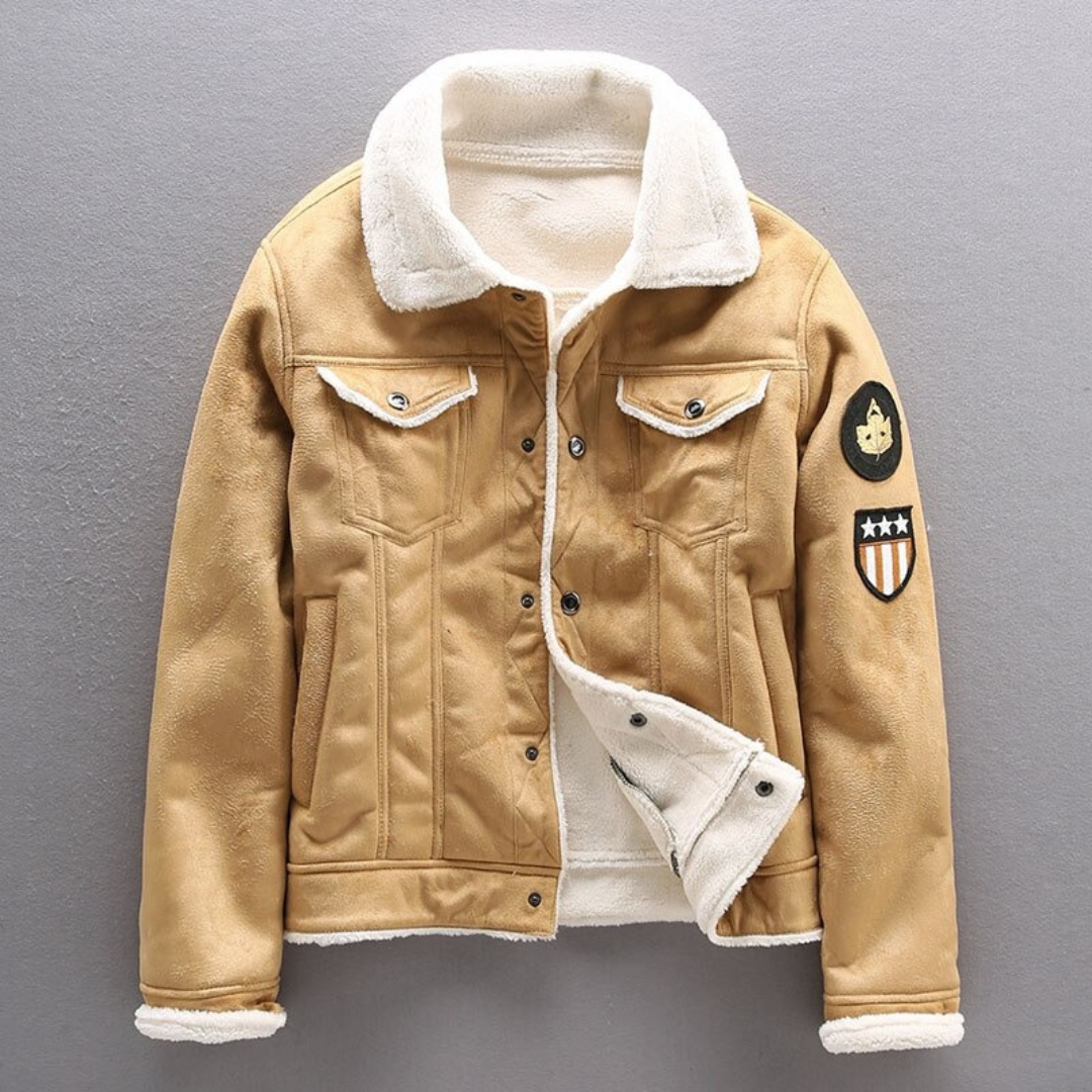 Blouson motard en cuir, chaud et isolé pour homme, hiver