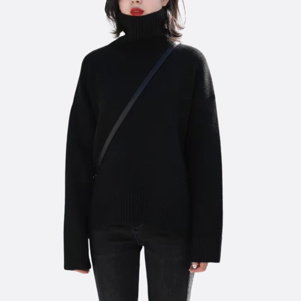 Robe pull col roulé classique Élégance féminine