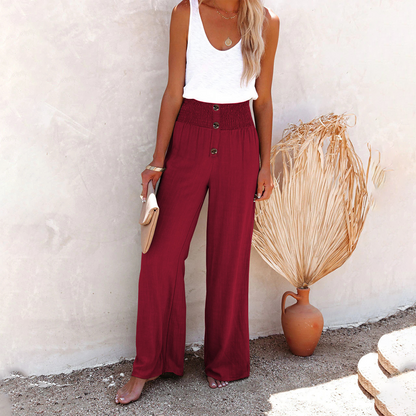 Les chaussures pour femmes ne sont pas une option, car le type de produit est un pantalon. Voici le nouveau titre :
Pantalon large taille haute pour femme