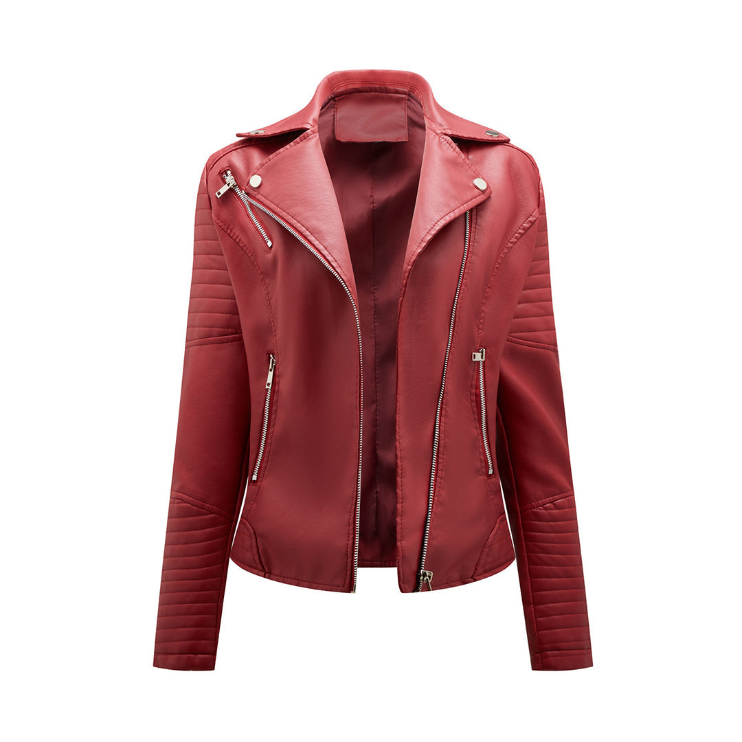 Blouson en cuir élégant pour femme style moderne