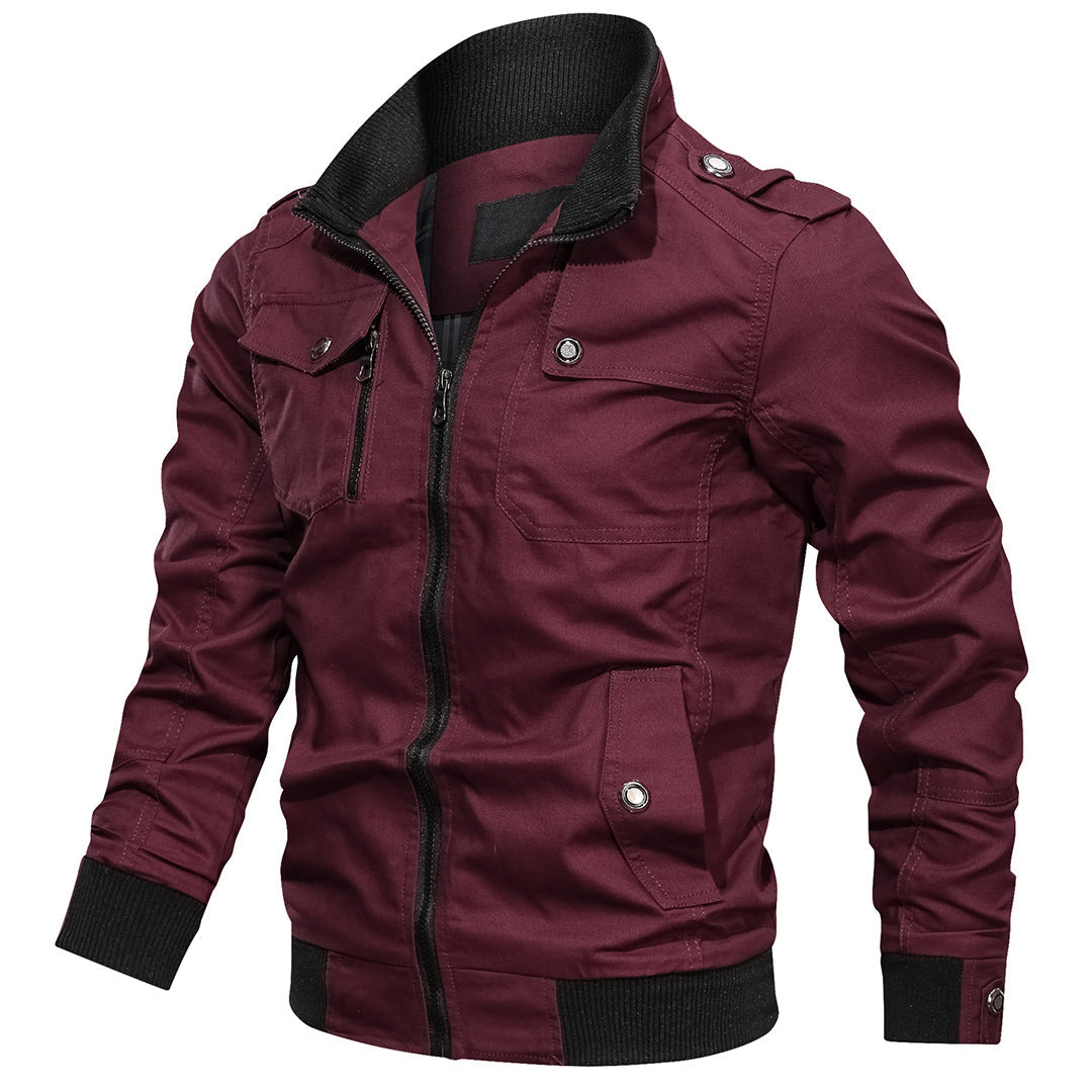 Blouson aviateur homme col montant fermeture éclair poche