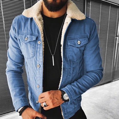 Veste d'hiver homme avec fourrure coupe droite