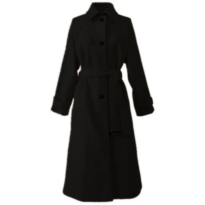 Élégant manteau en laine avec ceinture