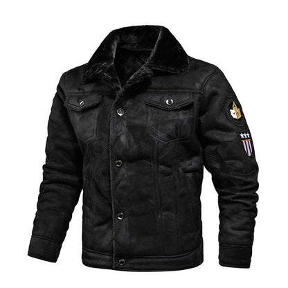 Blouson Cuir Homme Hiver Chaud Doublure Sherpa