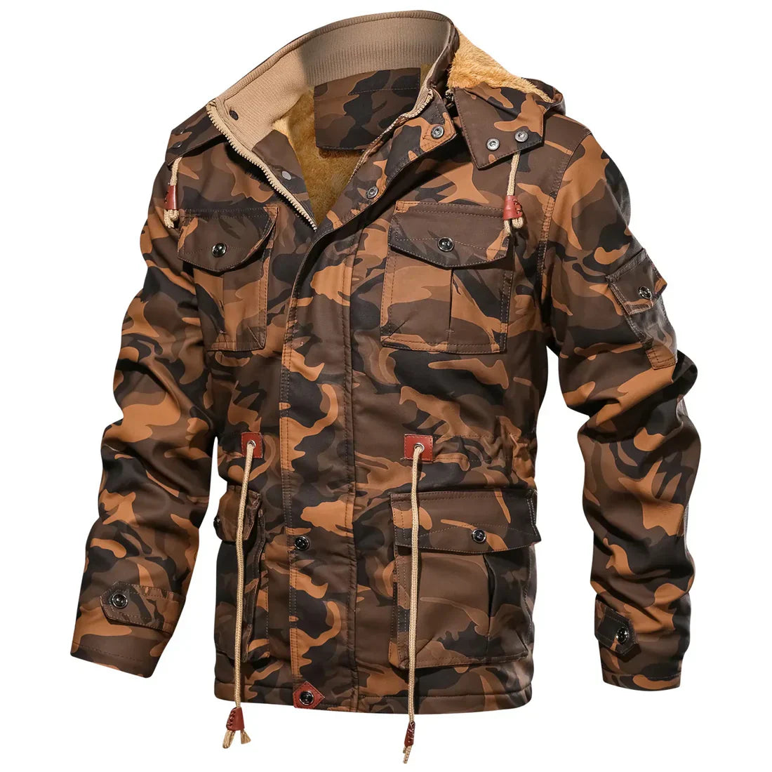 Parka d'hiver pour homme, chaud et doublé de fourrure, pour l'extérieur