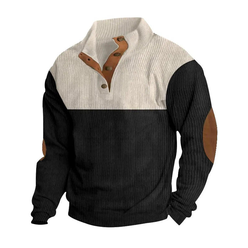 Herren Pullover Warm Ellbogen Patches - IdealeKleiden