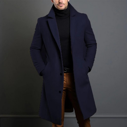 Manteau d'hiver long en laine élégant pour homme