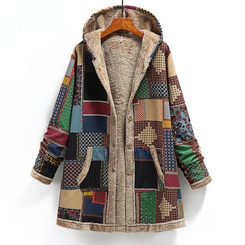 Veste polaire épaisse et chaude imprimée pour femme