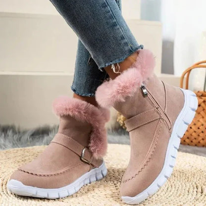 Bottines courtes confortables en peluche et en daim