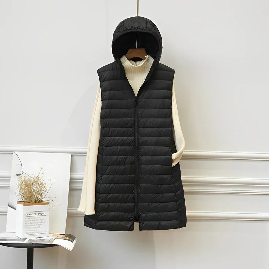 Manteau élégant sans manches long