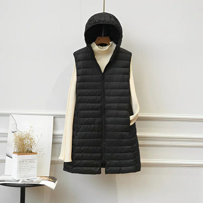 Manteau élégant sans manches long
