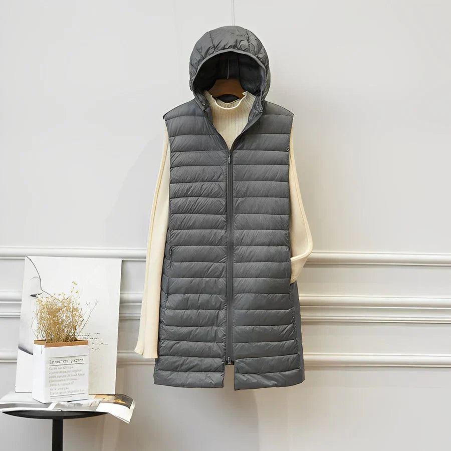 Manteau élégant sans manches long