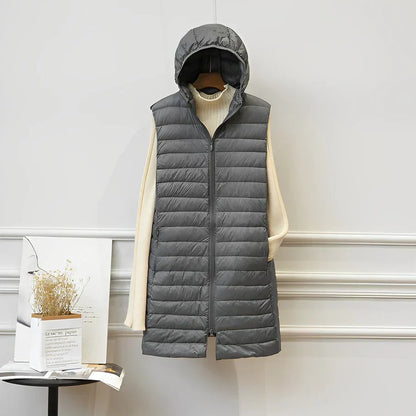 Manteau élégant sans manches long
