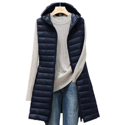 Manteau élégant sans manches long