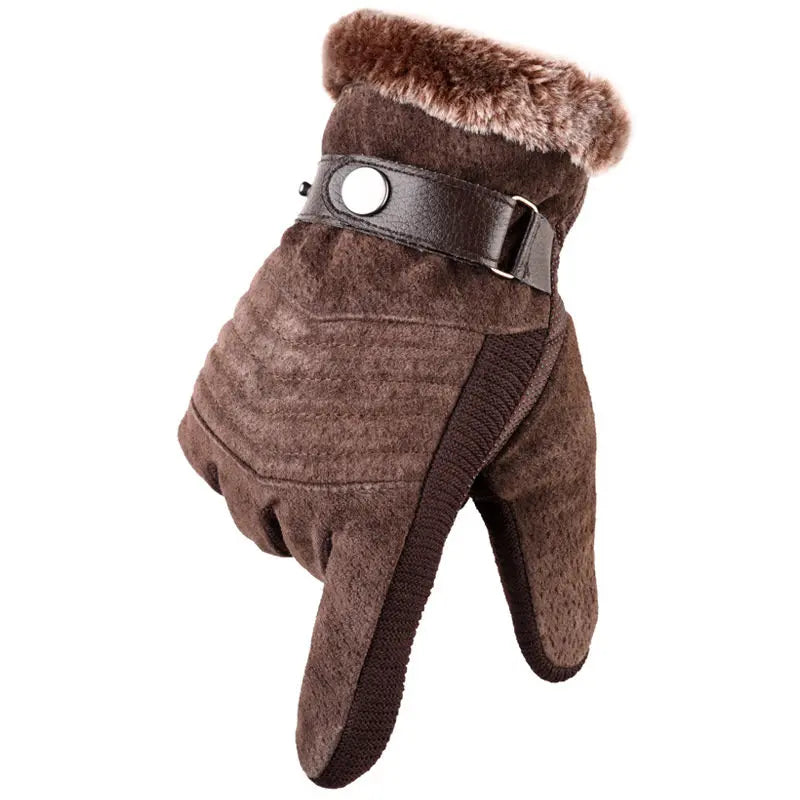 Gants homme chauds doublés fourrure Tactiles